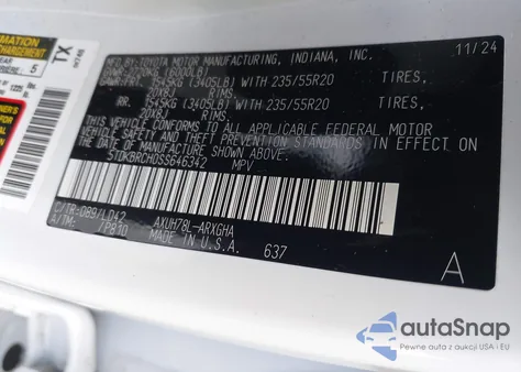 2025 Toyota Highlander Hybrid Limited 25Th Edition from USA, damaged, VIN 5TDKBRCH0SS646342